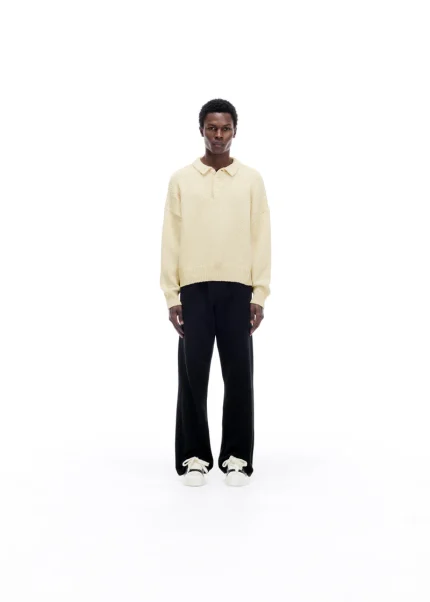BEACH KNIT POLO VINTAGE WHITE SWEATER