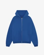 WHITE TAPE ZIPPED BLUE HOODIE