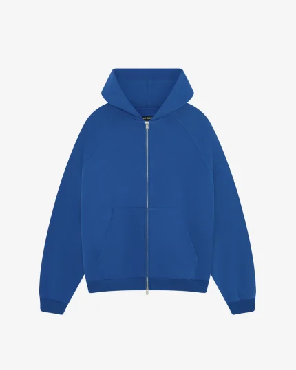 WHITE TAPE ZIPPED BLUE HOODIE