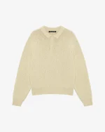 BEACH KNIT POLO VINTAGE WHITE SWEATER