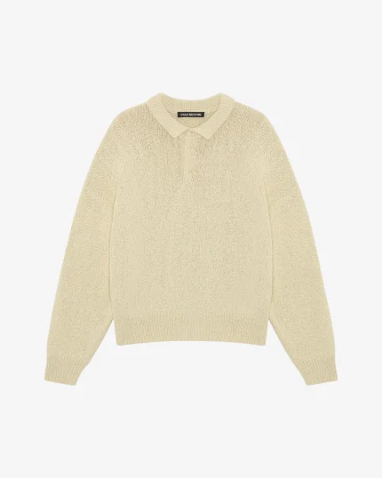 BEACH KNIT POLO VINTAGE WHITE SWEATER