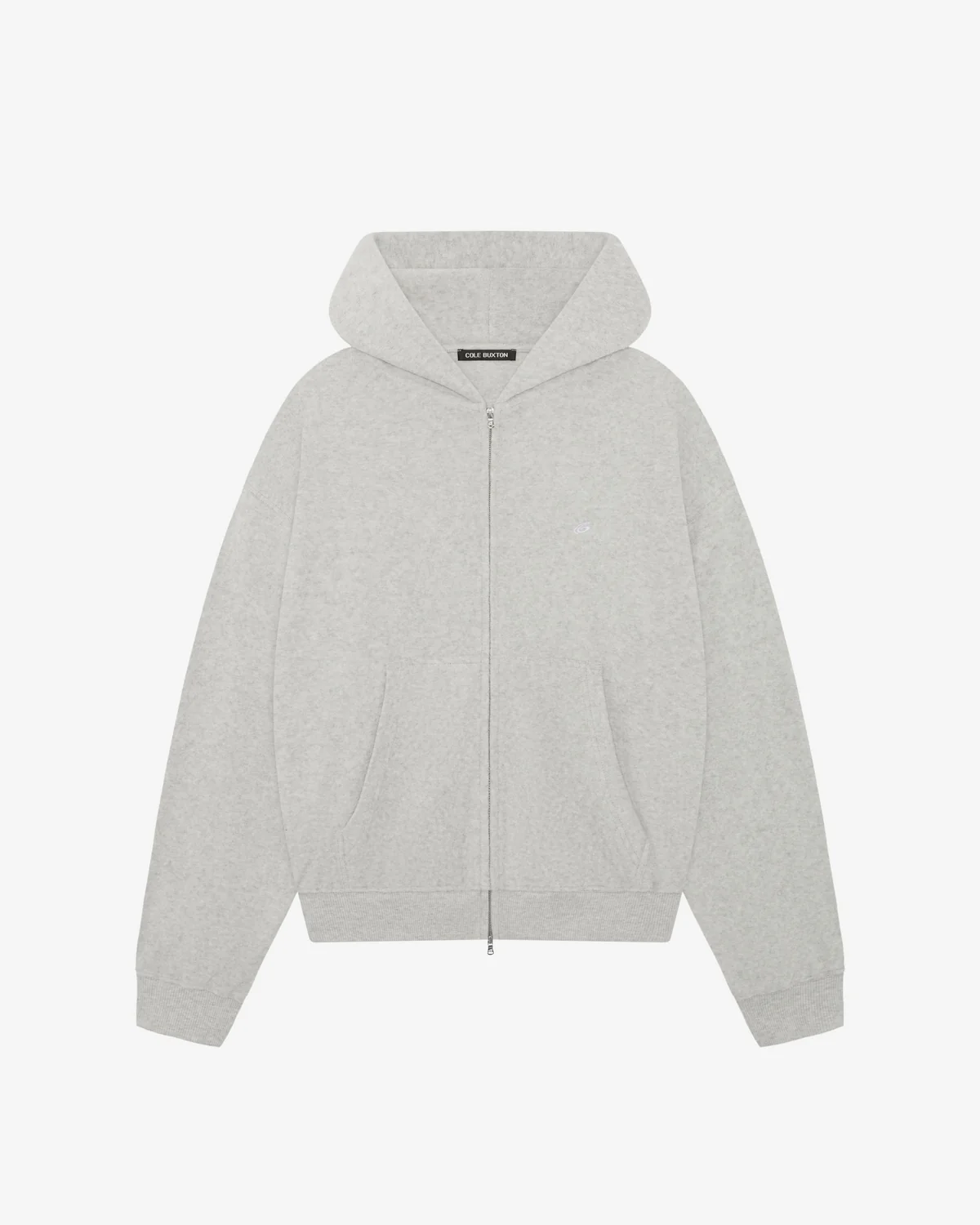 TOWELLING ZIPPED LIGHT GREY MARL HOODIE TOWELLING ZIPPED LIGHT GREY MARL HOODIE