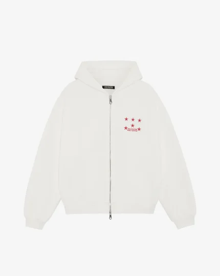 LAST TEMPTATION WHITE ZIPPED HOODIE