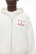 LAST TEMPTATION WHITE ZIPPED HOODIE