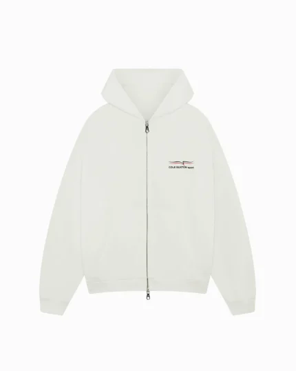 COLE BUXTON SPORT ZIPPED VINTAGE WHITE HOODIE